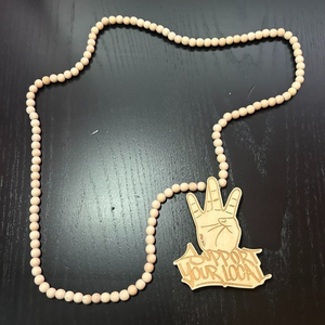 GoodWood NYC Support Your Local Necklace Wooden‎ Pendant Wooden Beaded